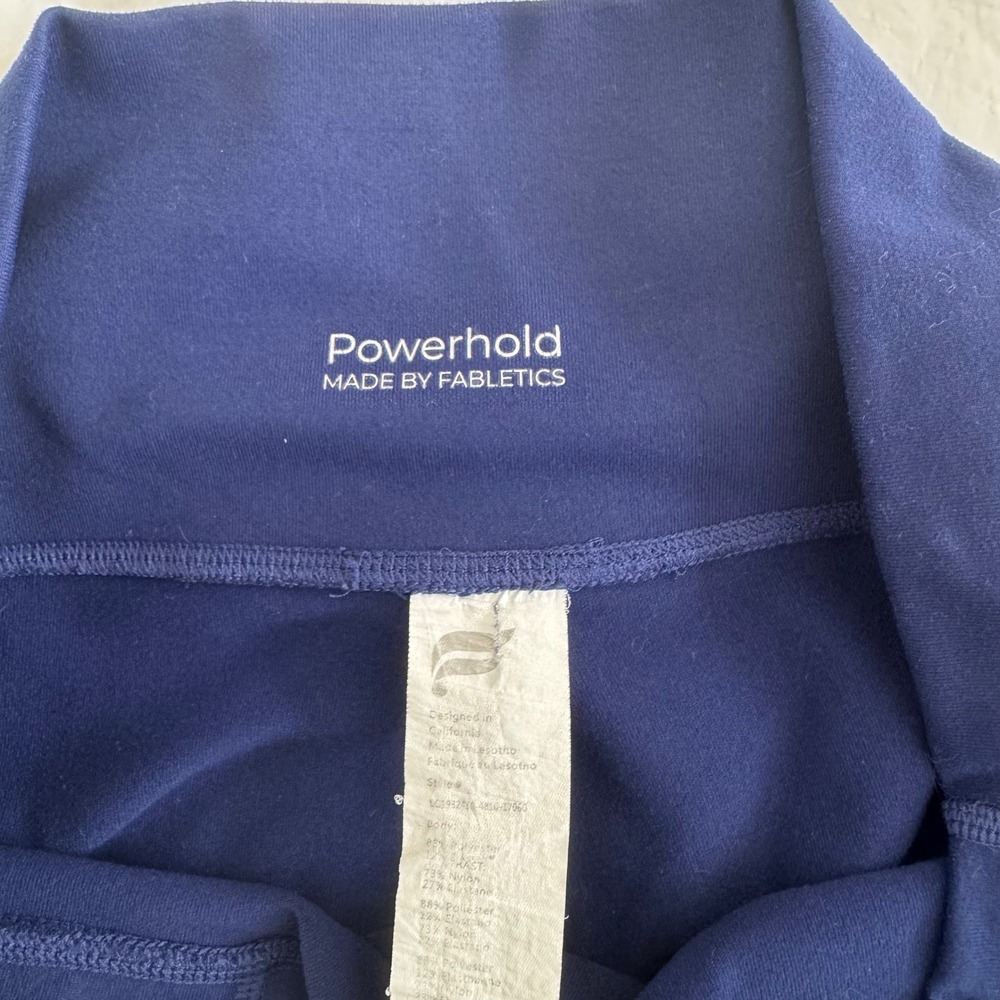 Fabletics Powerhold Leggings Womens XL Blue Excellent Mesh Pocket Athleisure - Picture 3 of 8